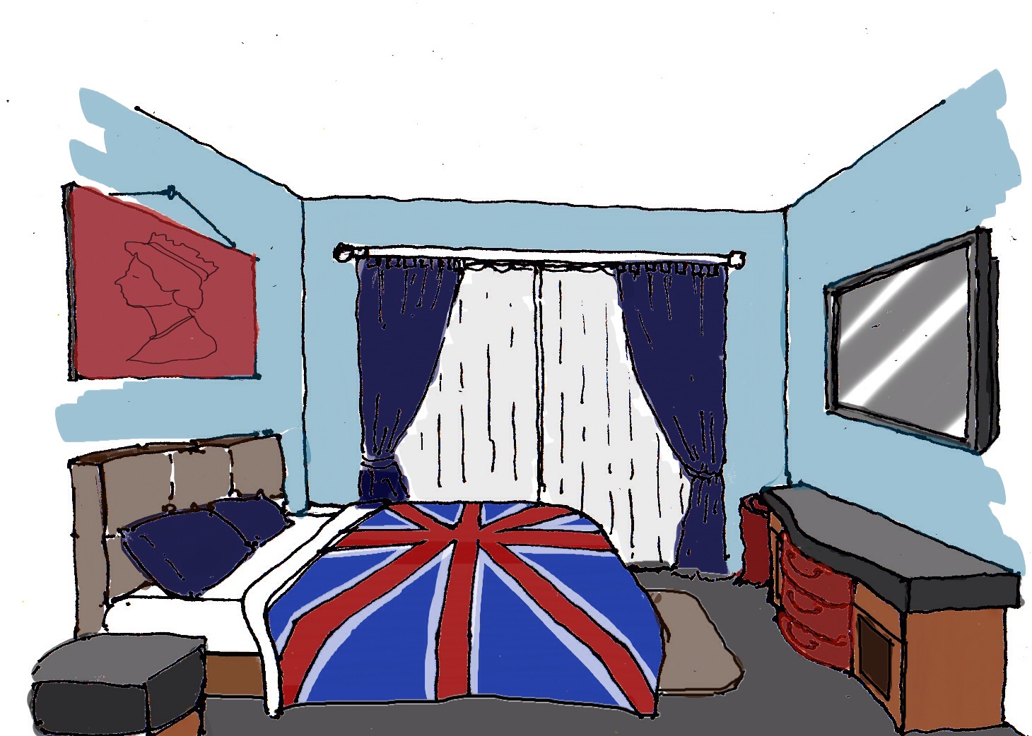 Gambar Sketsa Interior Kamar Tidur Interior Rumah